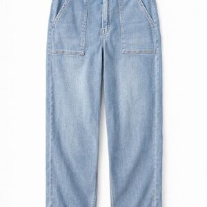 Light Blue High-Rise Straight Leg Jeans